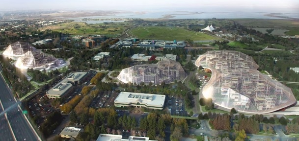Google just shared plans for a reimagined headquarters campus, sealed in a climate controlled bubble, with movable buildings, self-driving cars, and indoor waterfalls that would make Willy Wonka blush.