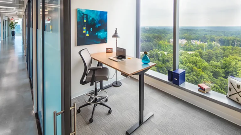 Buckhead Atlanta Private Office & Coworking Space, Private exterior one person office with outside views.