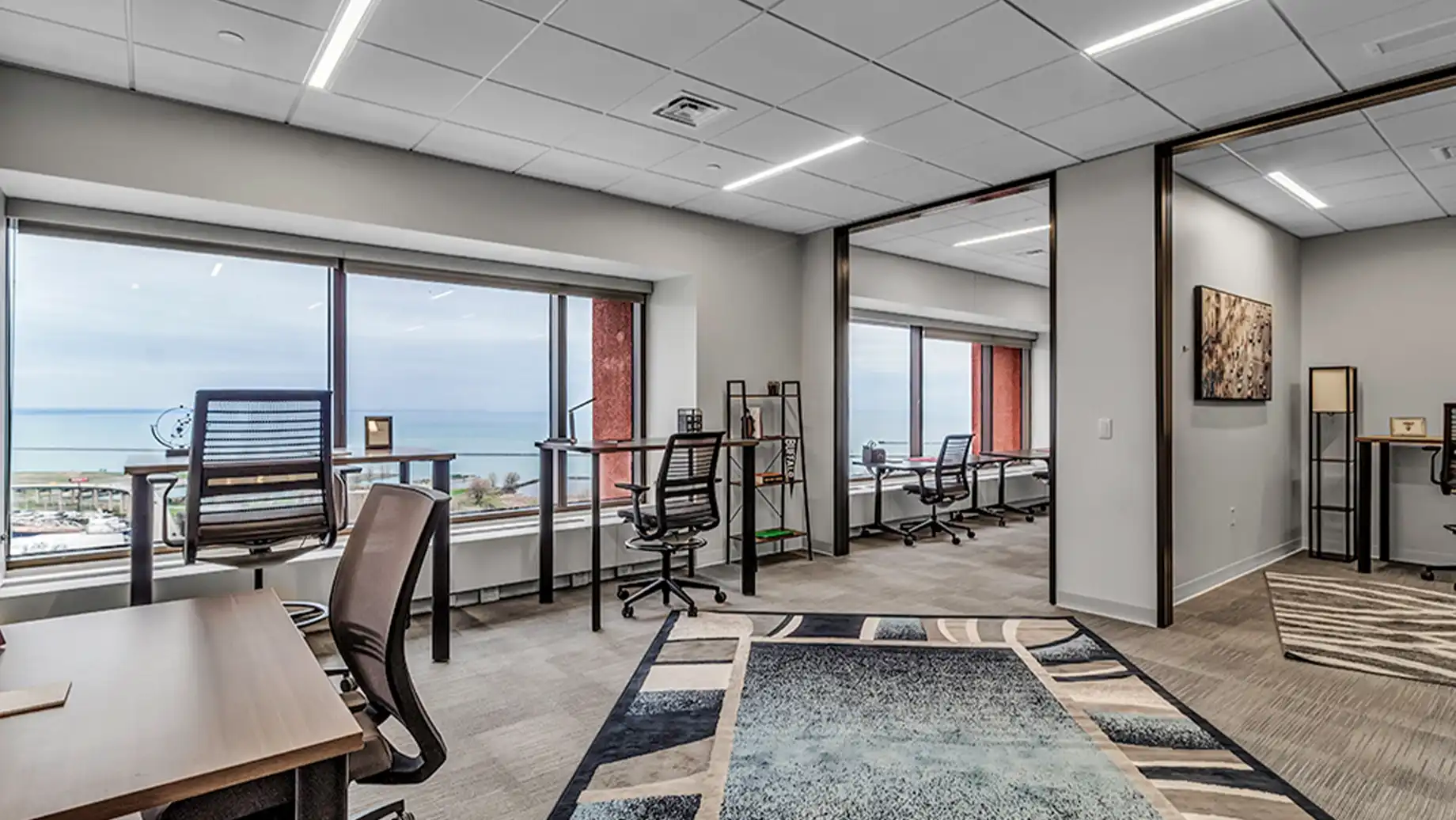 Buffalo Seneca One Private Office & Coworking Space, Private Team Room with views to outside.