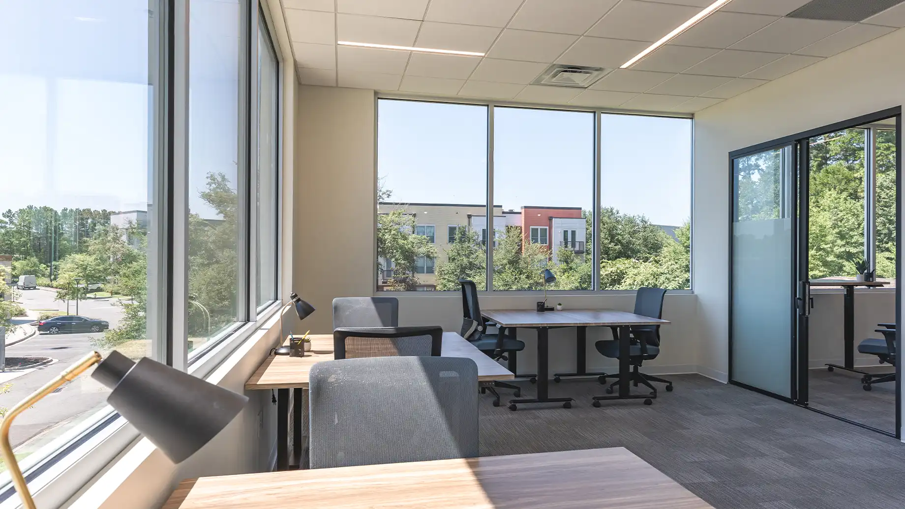 Private Team Room with outdoor views. East Memphis Private Office & Coworking Space