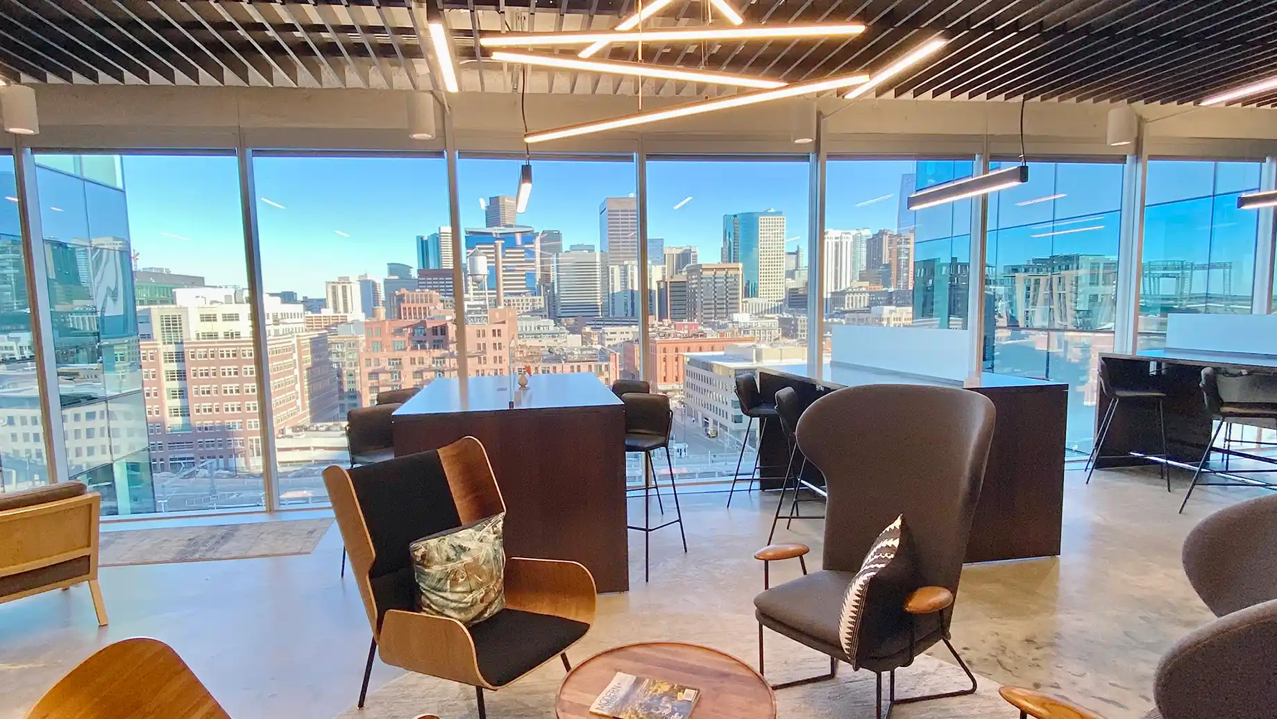 Thriving Denver LoDo Coworking Space with a beautiful view