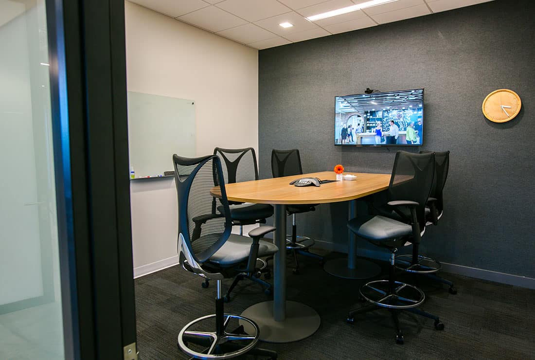 Visual Studio room with built in whiteboard and A/V system.