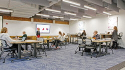 Presentation being given to a small group in the Ideation Studio.